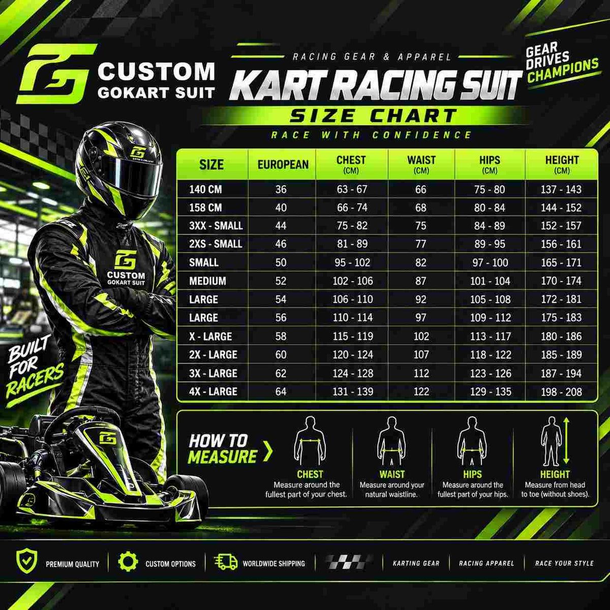 Orange & Black Karting Race Suit | Custom Racing Suit