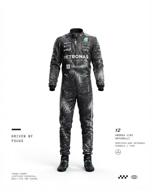 2026 Andrea Kimi Antonelli Mercedes F1 Race Suit custom go kart suit