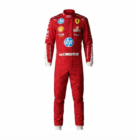 2025 Charles Leclerc Monza GP Ferrari F1 kart suit