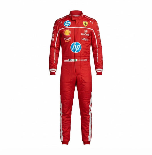 Buy 2025 Charles Leclerc Ferrari F1 Racing kart Suit Replica