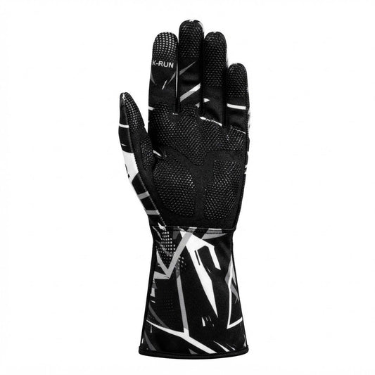 Custom black and white Racing Gloves - Professional Karting Gear