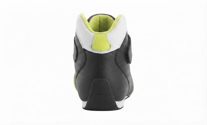 Professional High-Top Kart Racing Boots – Lightweight Track Footwear with Neon Yellow Accents