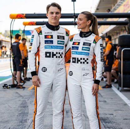 White Karting Racing Suit | Black & Orange Go Kart Suit