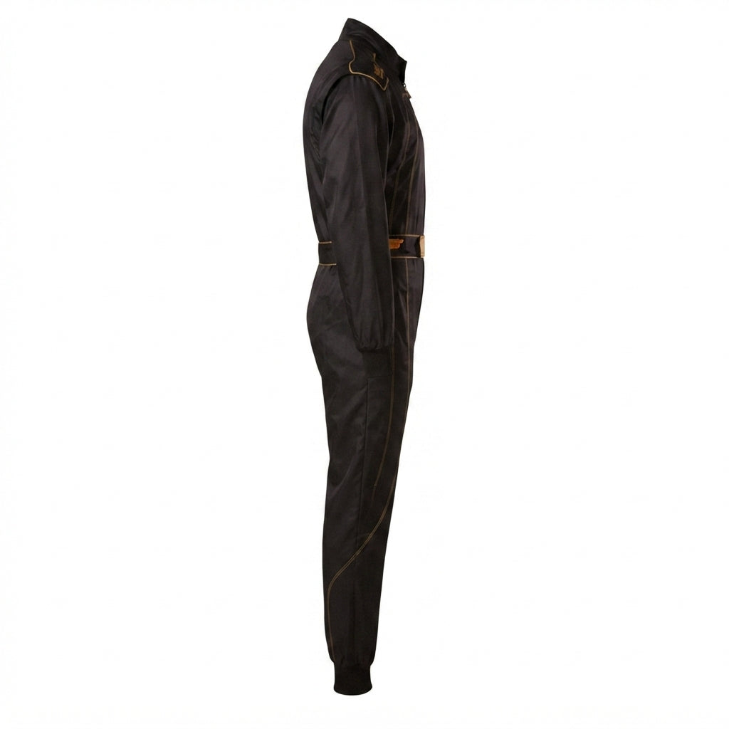 Professional Blank Black & Gold Go-Kart Racing Overall