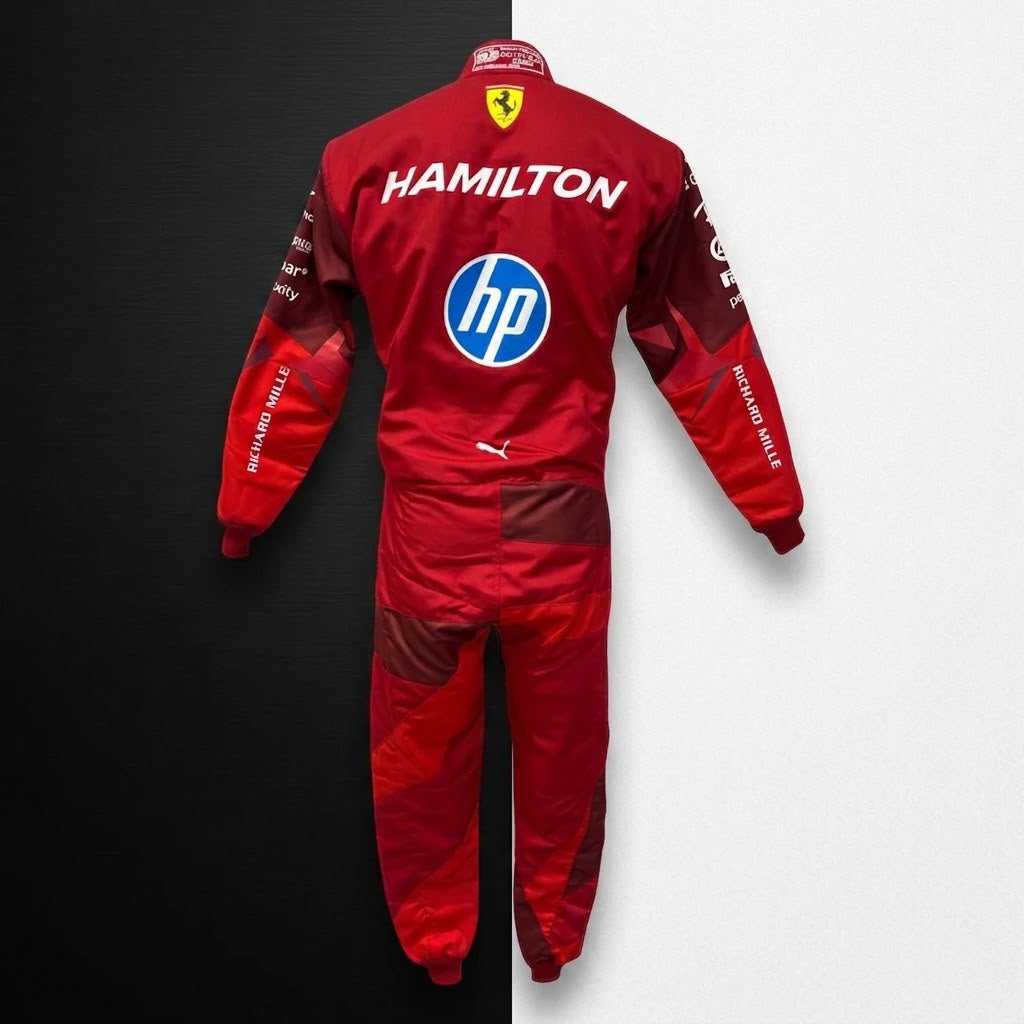 2025 Lewis Hamilton Las Vegas GP Ferrari custom go kart suit