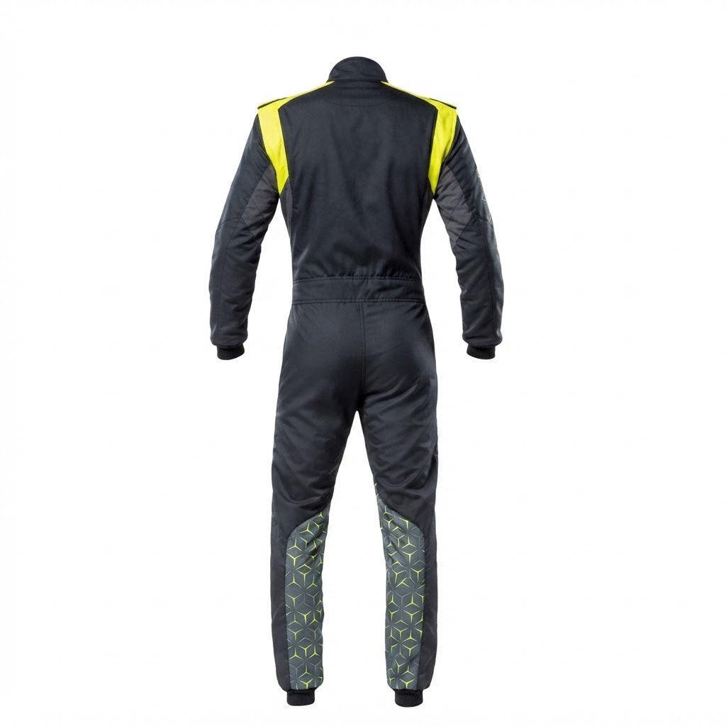 Professional Black & Yellow Karting Race Suit