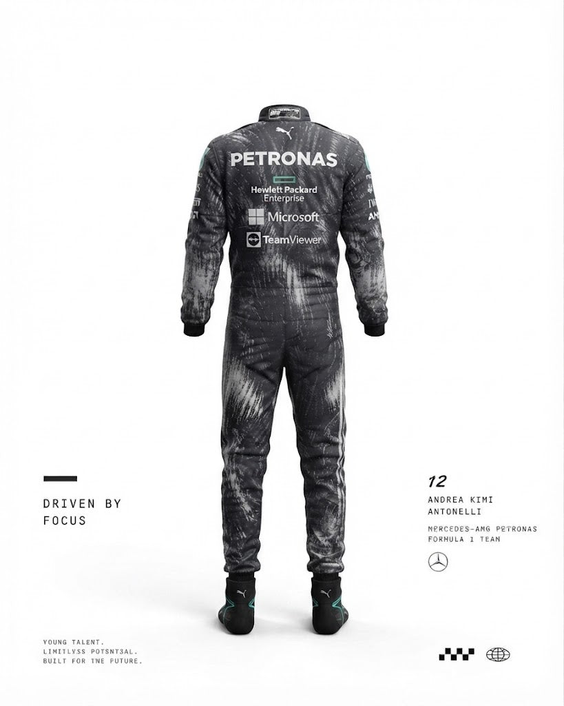 2026 Andrea Kimi Antonelli Mercedes F1 Race Suit custom go kart suit
