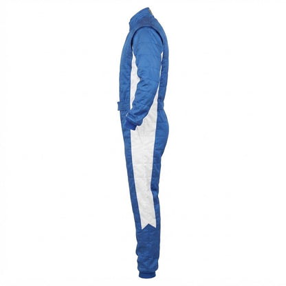 Professional Blank Royal Blue and White Go-Kart Racing Overall