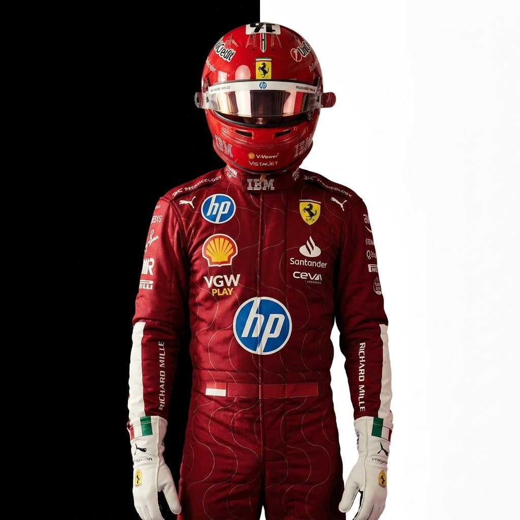 2025 Charles Leclerc Monza GP Ferrari F1 kart racing suits