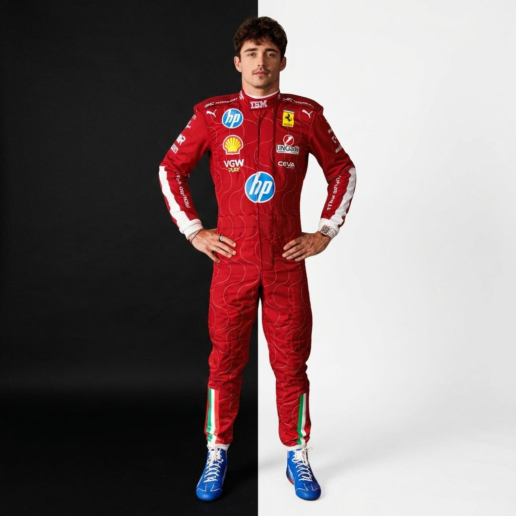 2025 Charles Leclerc Monza GP Ferrari F1 kart racing suits