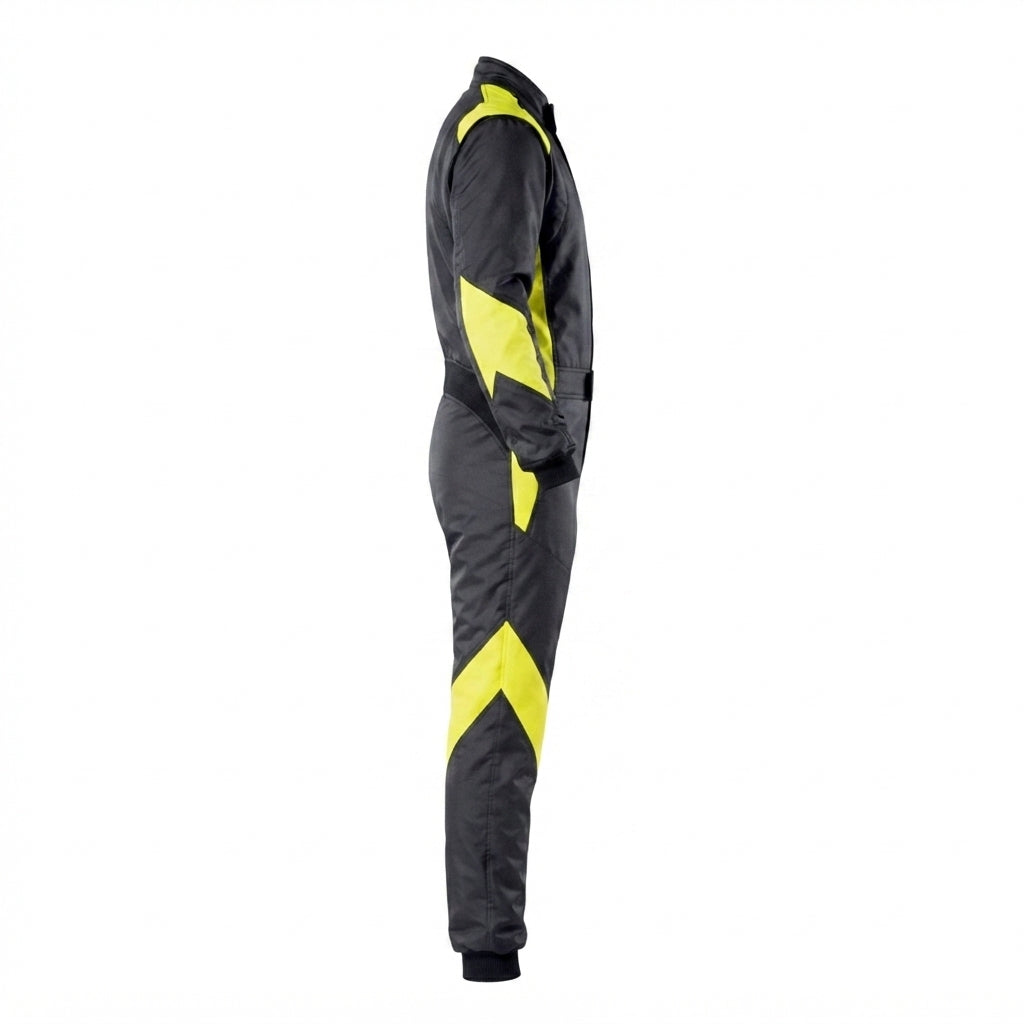 Apex Stealth Series - Black &amp; Neon Yellow Custom Karting Race Suit