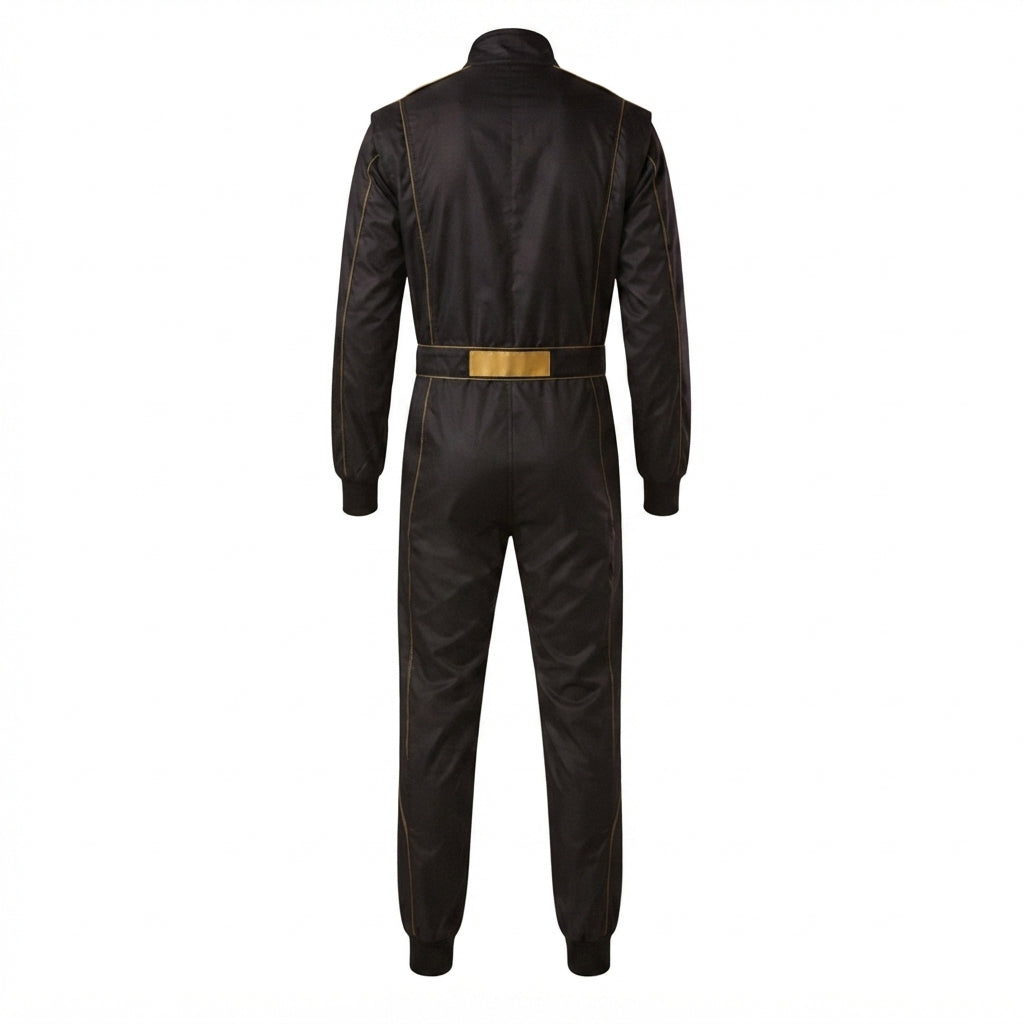 Professional Blank Black & Gold Go-Kart Racing Overall