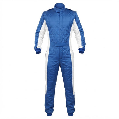 Professional Blank Royal Blue and White Go-Kart Racing Overall