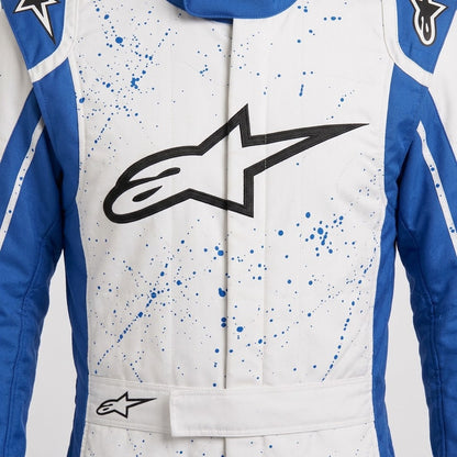 Custom Blue &amp; White Go-Kart Racing Suit – Professional Lightweight Motorsport Racewear
