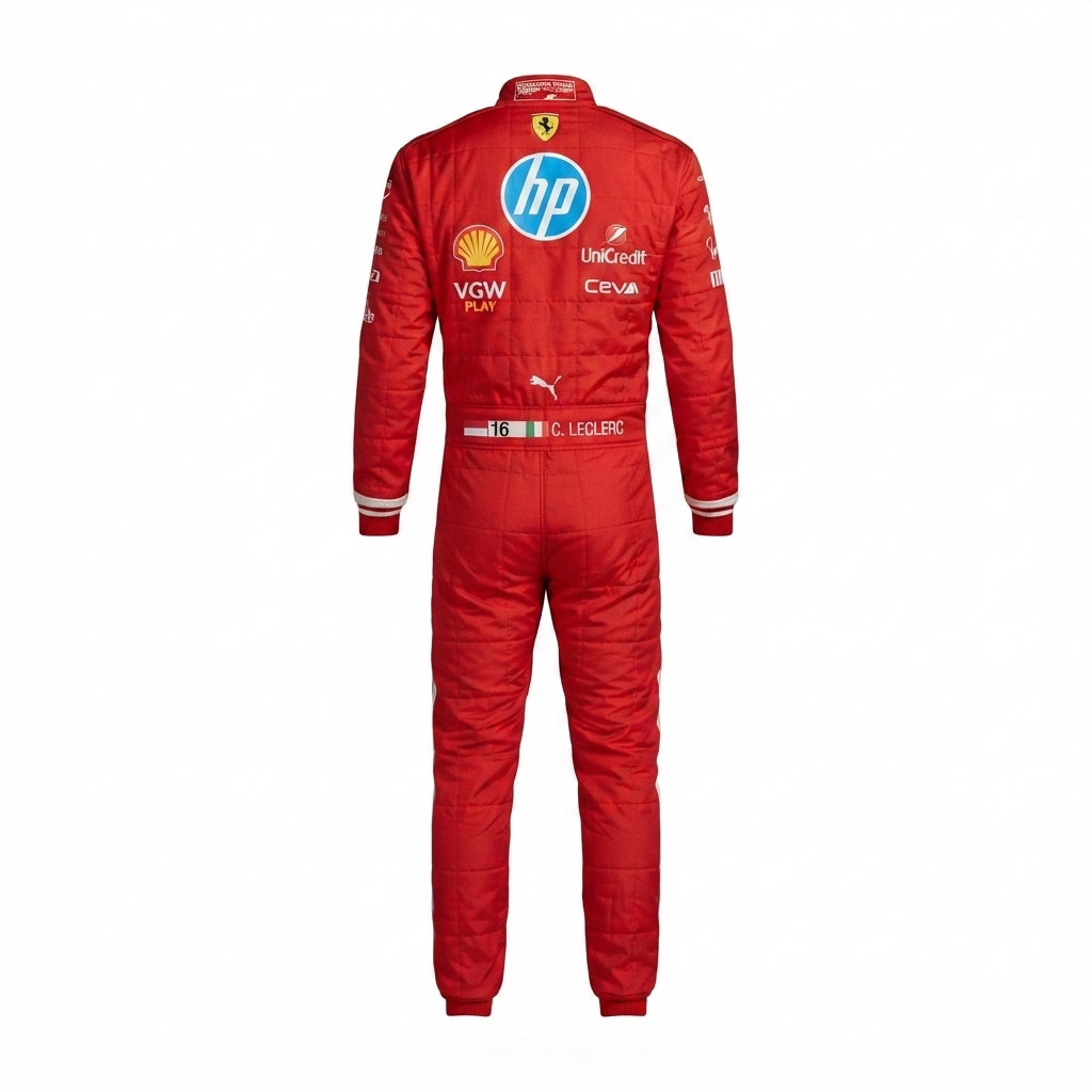 Buy 2025 Charles Leclerc Ferrari F1 Racing kart Suit Replica