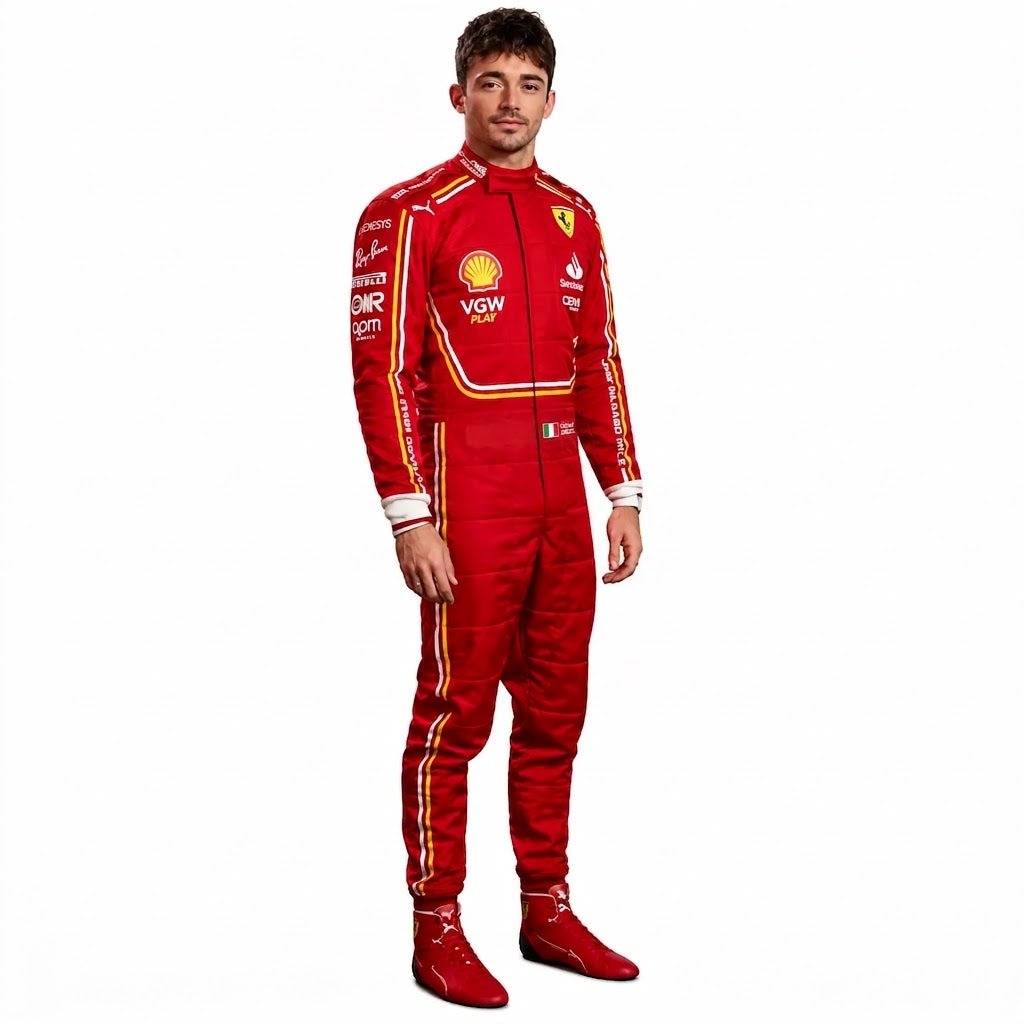 2024 Charles Leclerc Ferrari F1 Race Suit karting suits	720 Replica