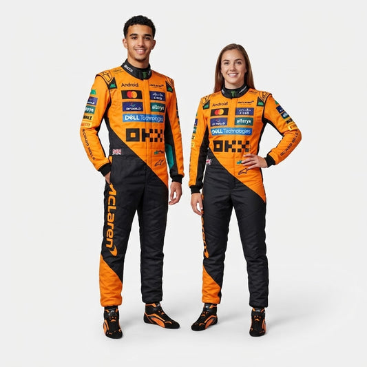 Professional Orange & Black Karting Race Suits | Custom Motorsport Racing Suit for Karting & Track Competition