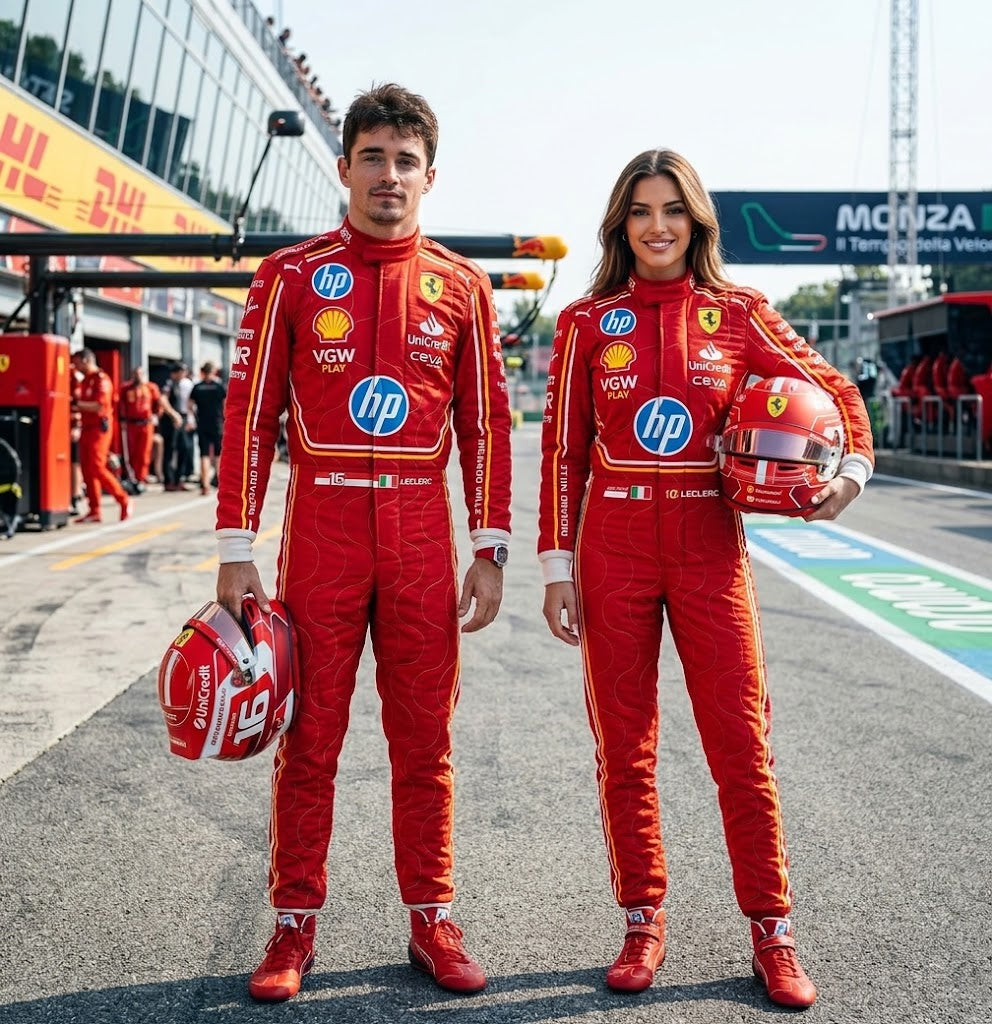 2025 Charles Leclerc Monza GP Ferrari F1 kart suit