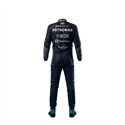 George Russell 2026 Black & Teal Go Kart Suit - Custom Go Kart Suit