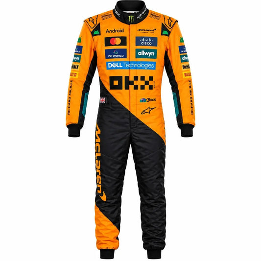 Professional Orange & Black Karting Race Suits | Custom Motorsport Racing Suit for Karting & Track Competition