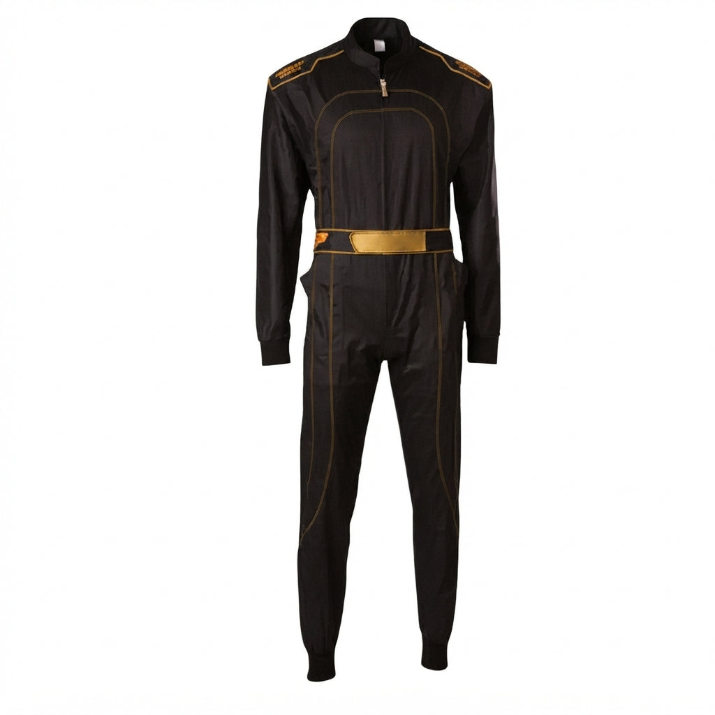 Professional Blank Black & Gold Go-Kart Racing Overall