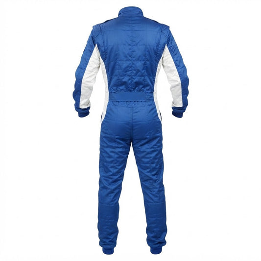Professional Blank Royal Blue and White Go-Kart Racing Overall