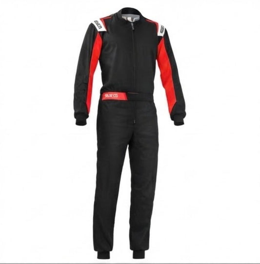 Sparco Racing Suit Black and Red Go Kart Fire Suit Professional Motorsport Race Suit, Track Day & Sim Racing Overall Free