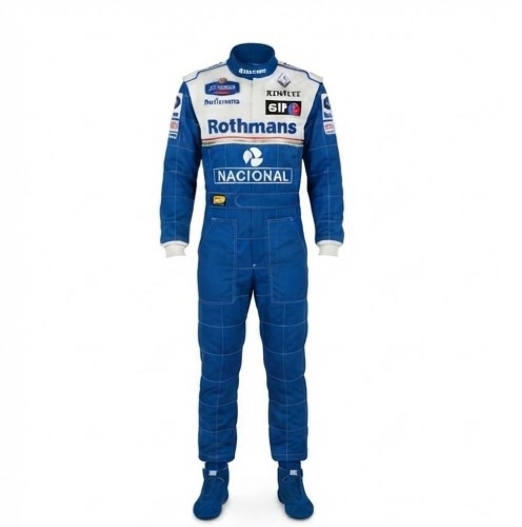 F1 Ayrton Senna Go kart Racing Suit: Williams Rothmans CIK/FIA Level 2