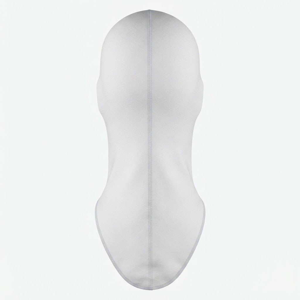 Professional White Fireproof Racing Balaclava – FIA Approved, Brand-Free Design