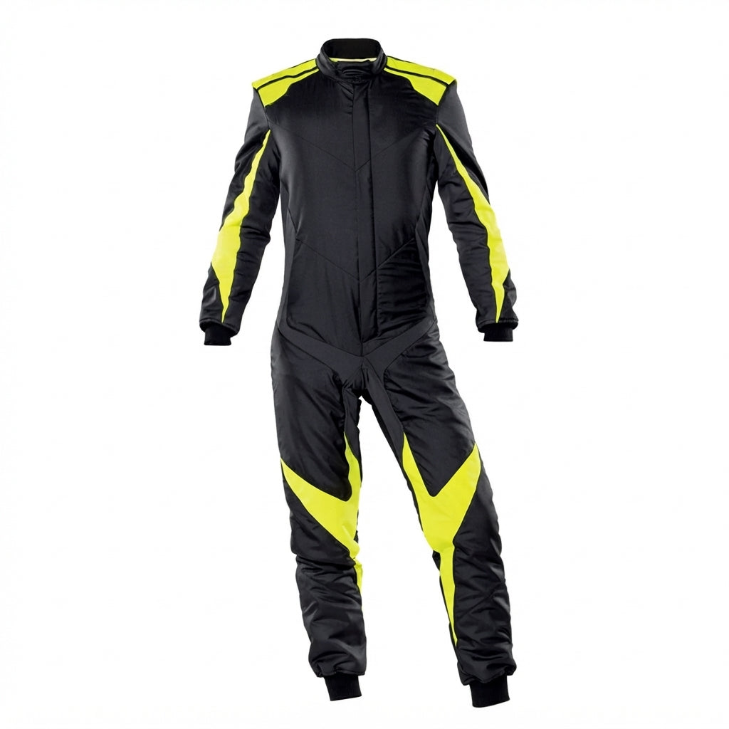 Apex Stealth Series - Black &amp; Neon Yellow Custom Karting Race Suit