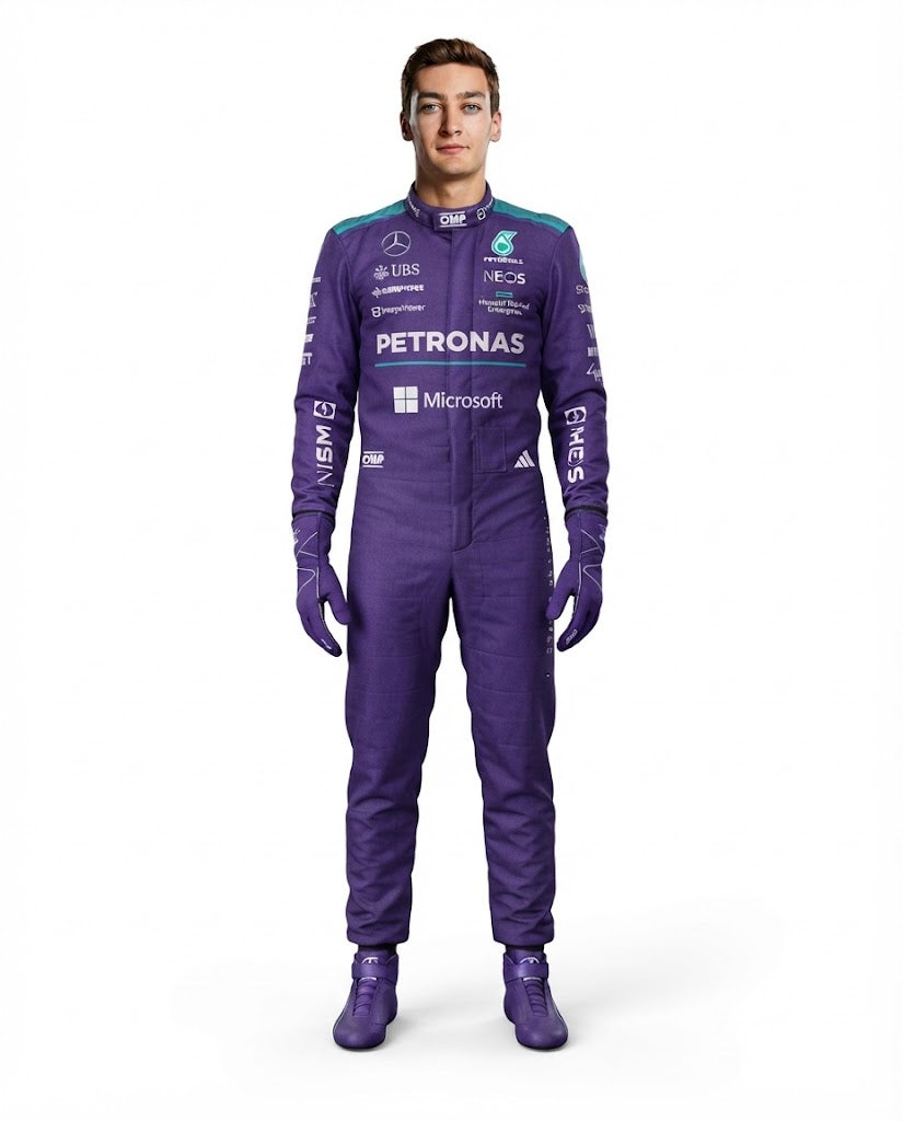 George Russell 2026 Mercedes Purple Go Kart Suit - Custom Go Kart Suit