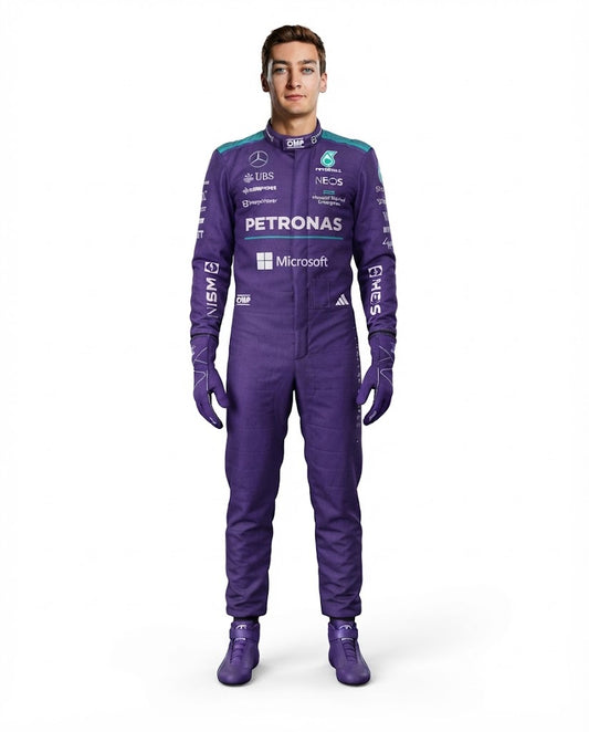 2026 George Russell Mercedes F1 Race Suit Replica karting suit