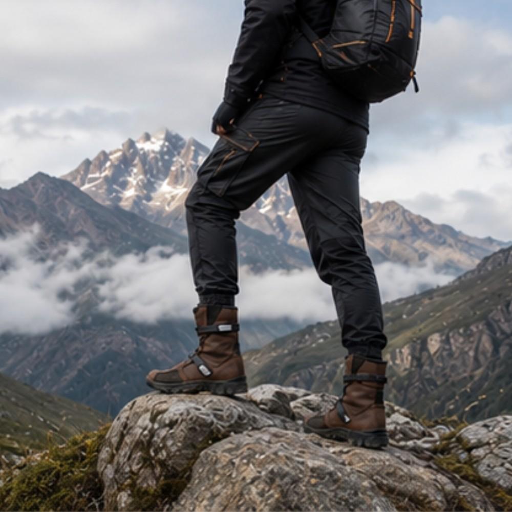 Premium Genuine Leather Adventure Motorcycle Boots for Off-Road Riding & Touring Boots