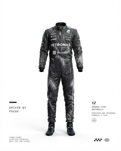 Kimi Antonelli 2026 Mercedes Go Kart Suit - Custom Go Kart Suit