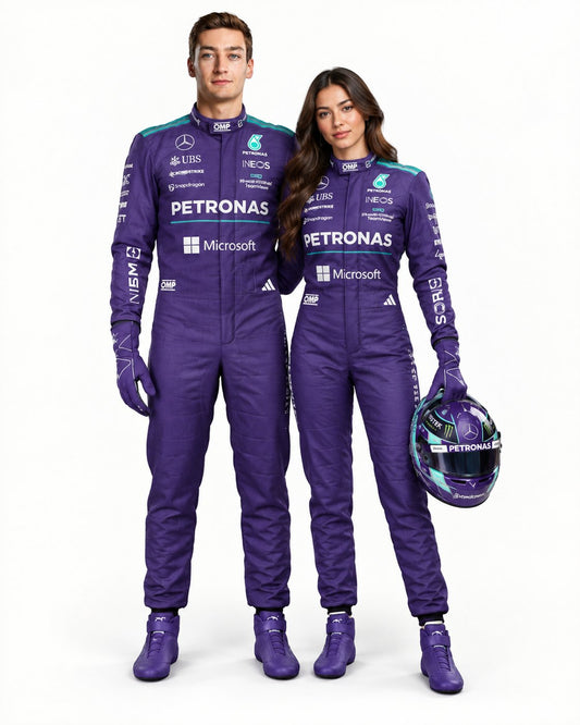 2026 George Russell Mercedes F1 Race Suit Replica karting suit