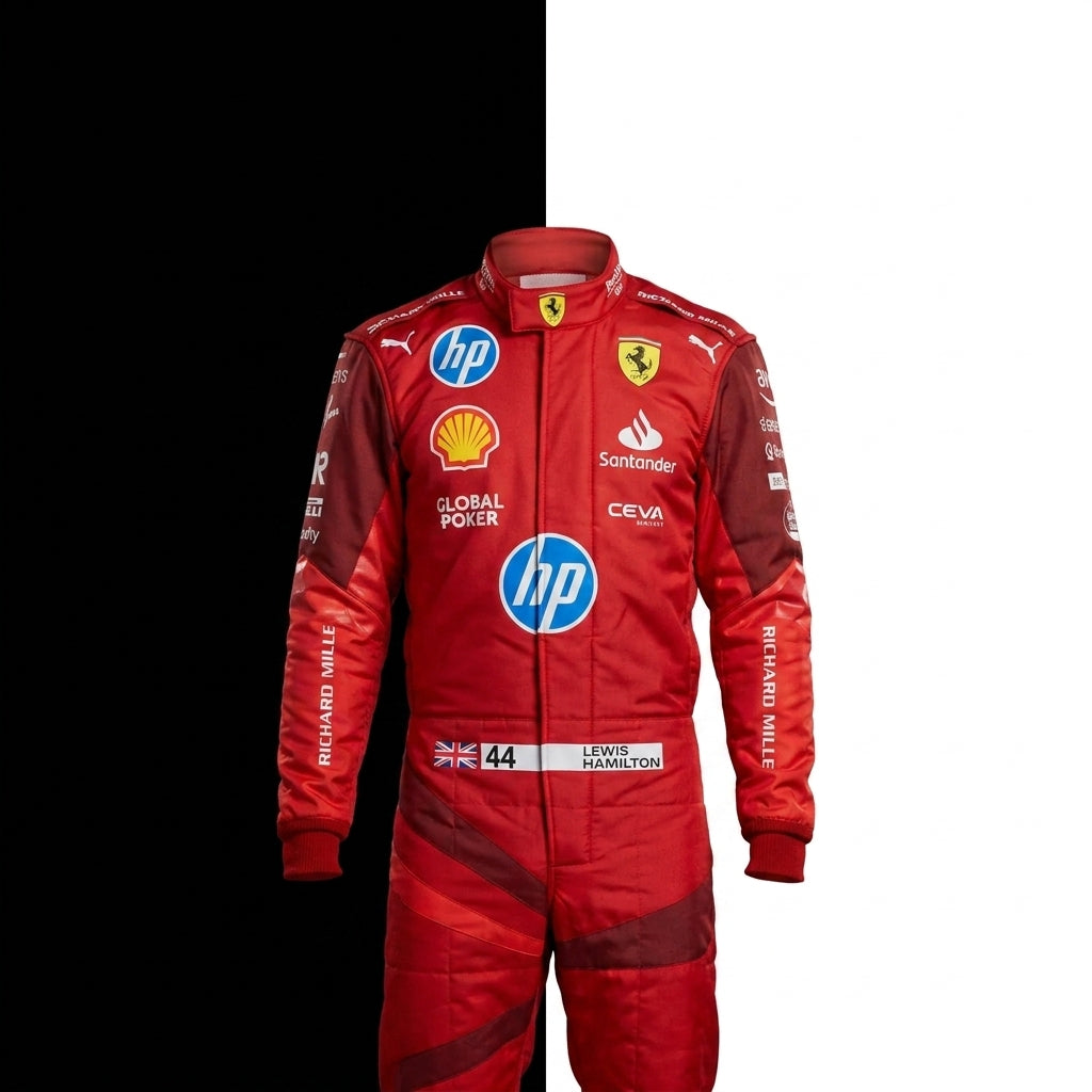 2025 Lewis Hamilton Ferrari F1 Race Suit go kart suit
