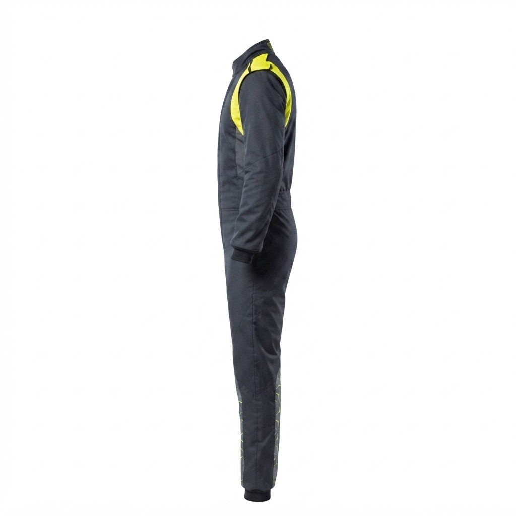 Professional Black & Yellow Karting Race Suit