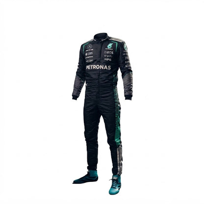 George Russell 2026 Black & Teal Go Kart Suit - Custom Go Kart Suit