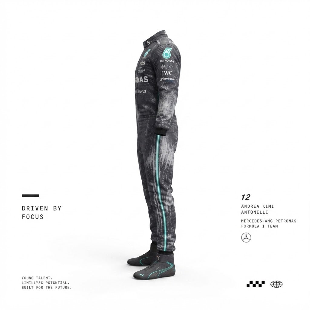 2026 Andrea Kimi Antonelli Mercedes F1 Race Suit custom go kart suit