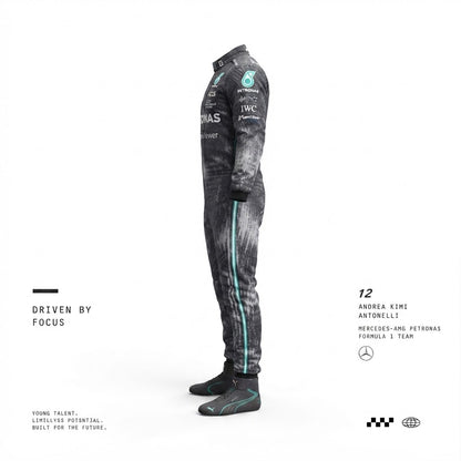 Kimi Antonelli 2026 Mercedes Go Kart Suit - Custom Go Kart Suit
