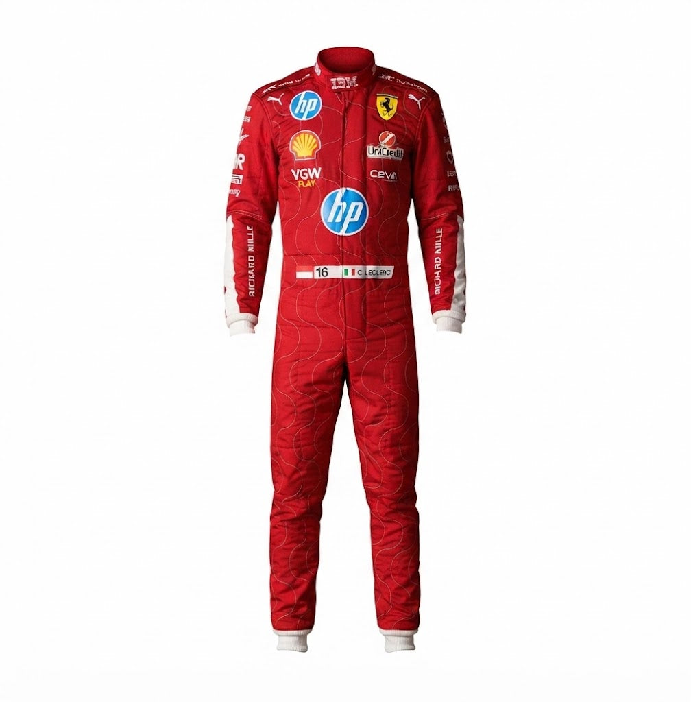 2025 Charles Leclerc Monza GP Ferrari F1 kart suit