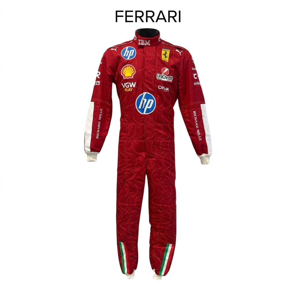 2025 Charles Leclerc Monza GP Ferrari F1 kart racing suits