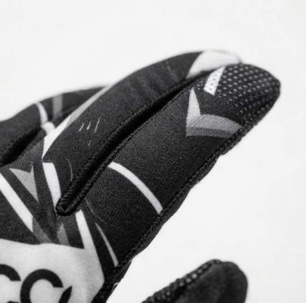 Custom black and white Racing Gloves - Professional Karting Gear