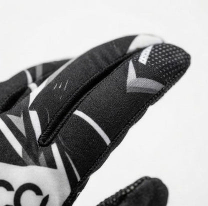Custom black and white Racing Gloves - Professional Karting Gear