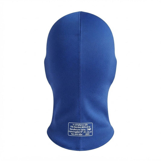 OMP Blue Professional Racing Balaclava / Karting Open Face Head Sock with FIA Homologation Tag