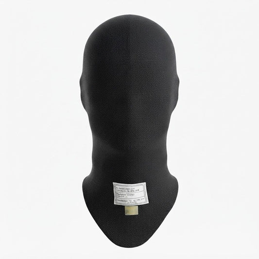 P1 Professional Black Racing Balaclava / Karting Open Face Head Sock with Homologation Tag