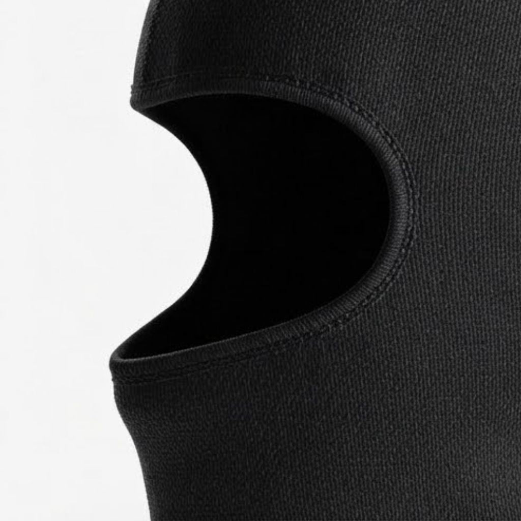 P1 Professional Black Racing Balaclava / Karting Open Face Head Sock with Homologation Tag