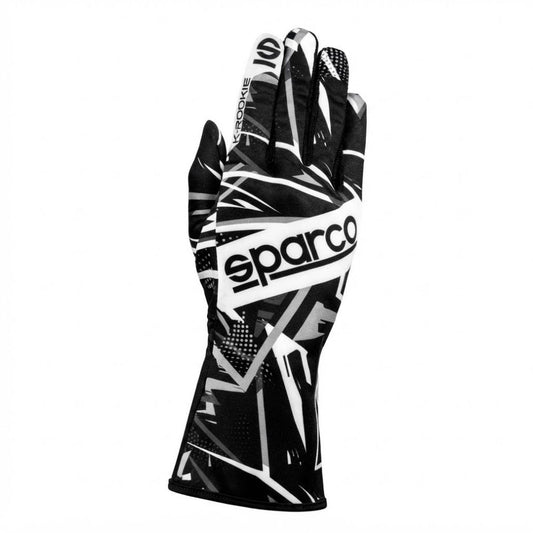 Custom black and white Racing Gloves - Professional Karting Gear