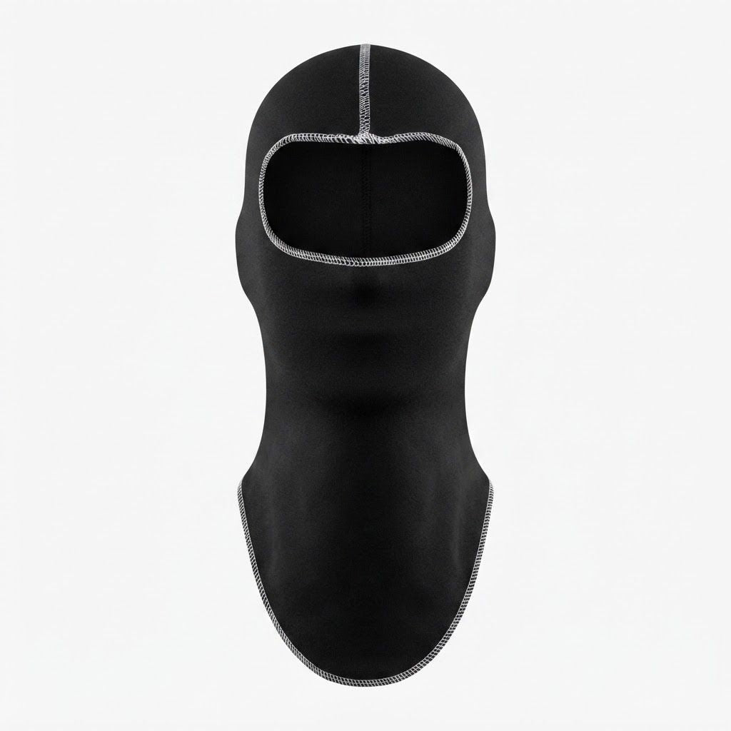 Professional Black Fire-Resistant Racing Balaclava – SFI &amp; FIA Approved, Flatlock Stitching