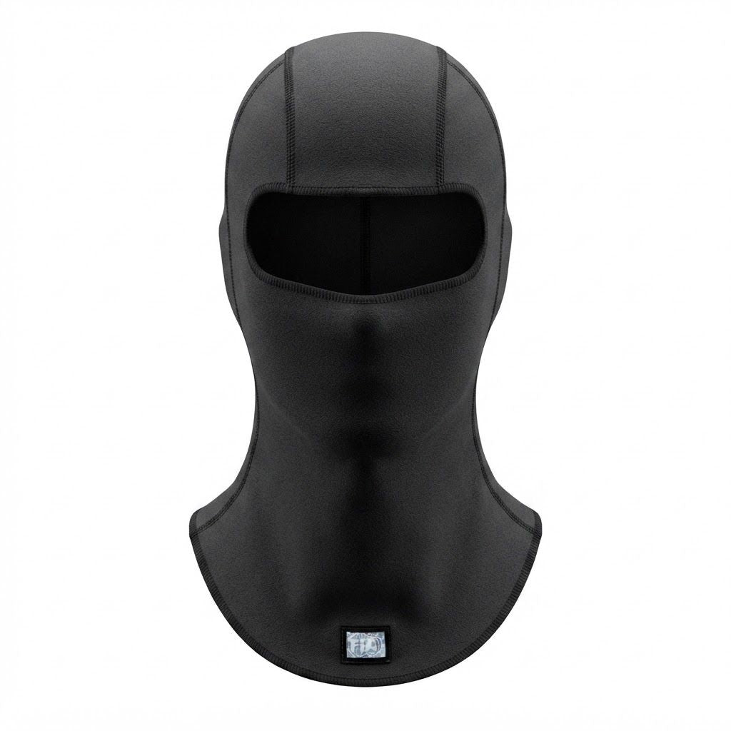 Professional Black Fire-Resistant Racing Balaclava – FIA 8856-2018 Approved